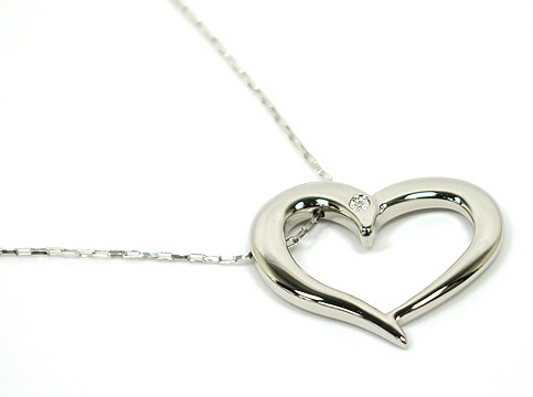 8205CIONDOLO １POINT DIAMOND HEART MOTIFS NECKRACE
