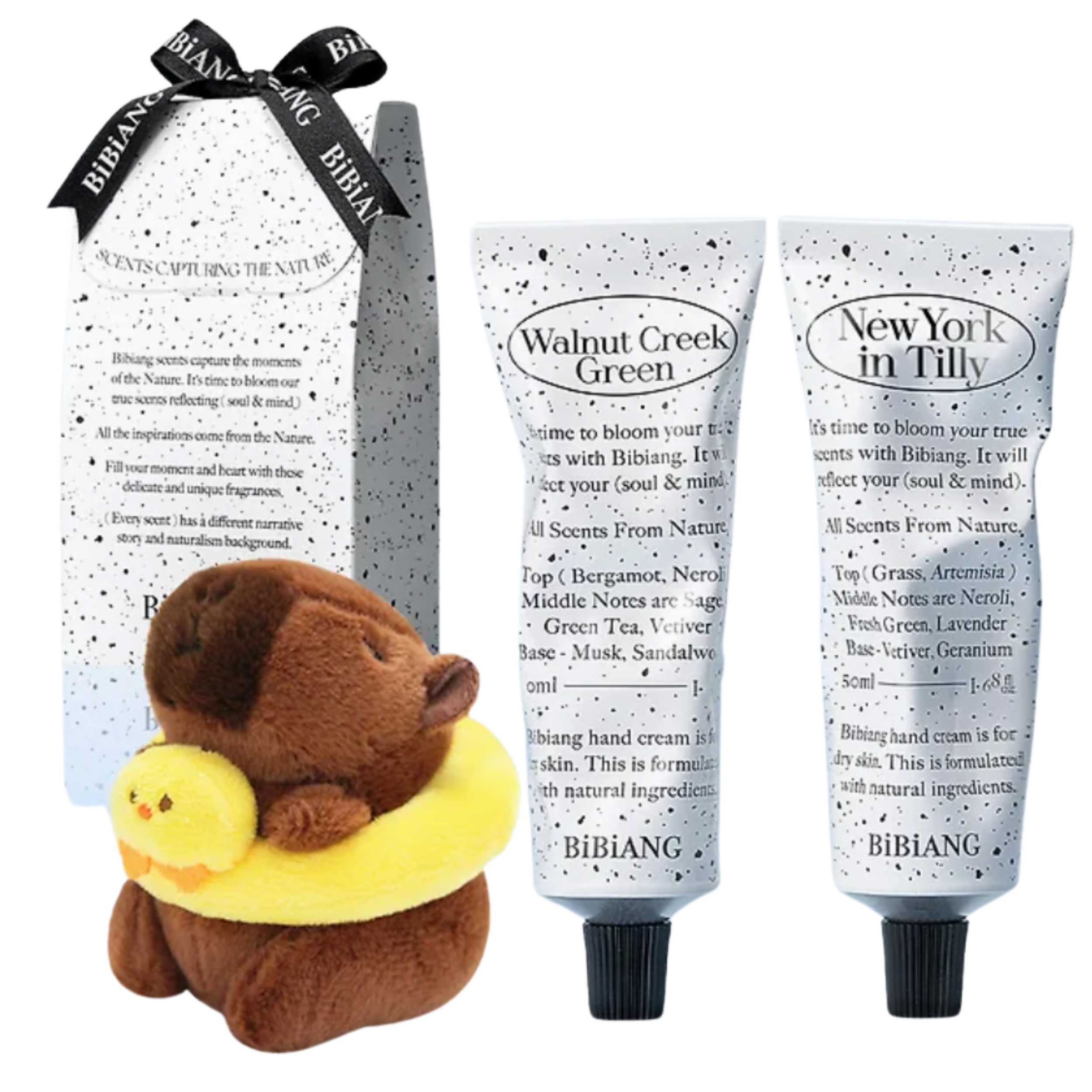 4種類の中から２つ選べる！ニッチパフュームハンドクリーム 50ml２本セット カピバラぬいぐるみセット パフューム ギフトセット 正規品 韓国コスメ 韓国スキンケア 5,320円