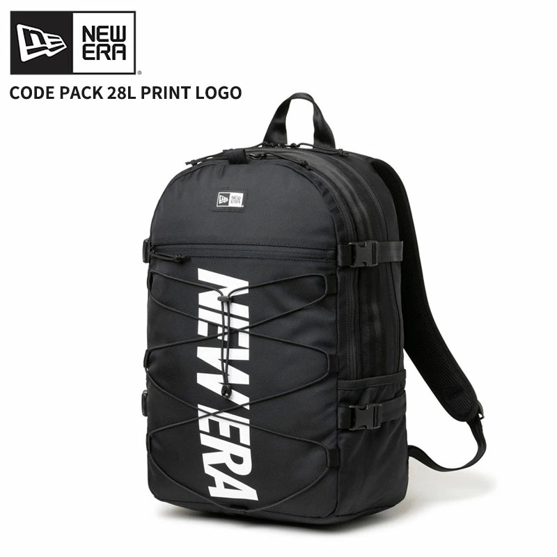 ニューエラ リュック バックパック NEW ERA コードパック 28L プリントロゴ ブラック × ホワイト ディパック14521341