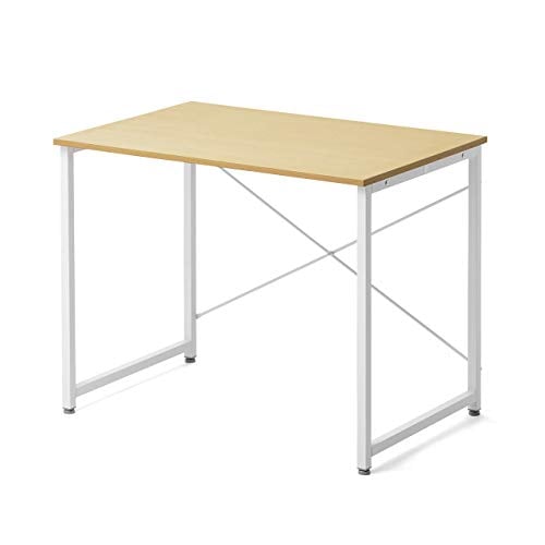 サンワダイレクト シンプルワークデスク 幅90cm奥行60cm 組立簡単 モニターアーム対応 パソコンデスク ライトブラウン 100-DESKF012LBR