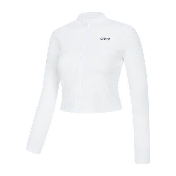 女性イニシャルレジャークロップジップアップラッシュガード（A4BL1PQ03_WHT）