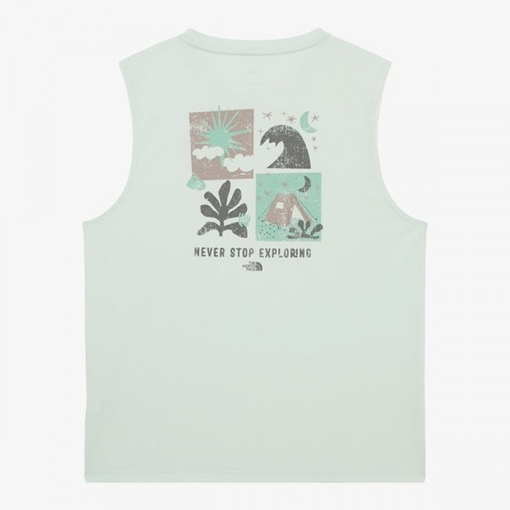 [ノースフェイス公式] NT7VR00C エバーグリーンスリーブレス_ミント