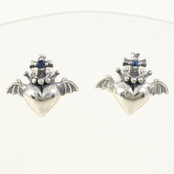 JAP工房 K14YG シルバー ピアス サファイア 総重量約2.9g ジュエリー 中古