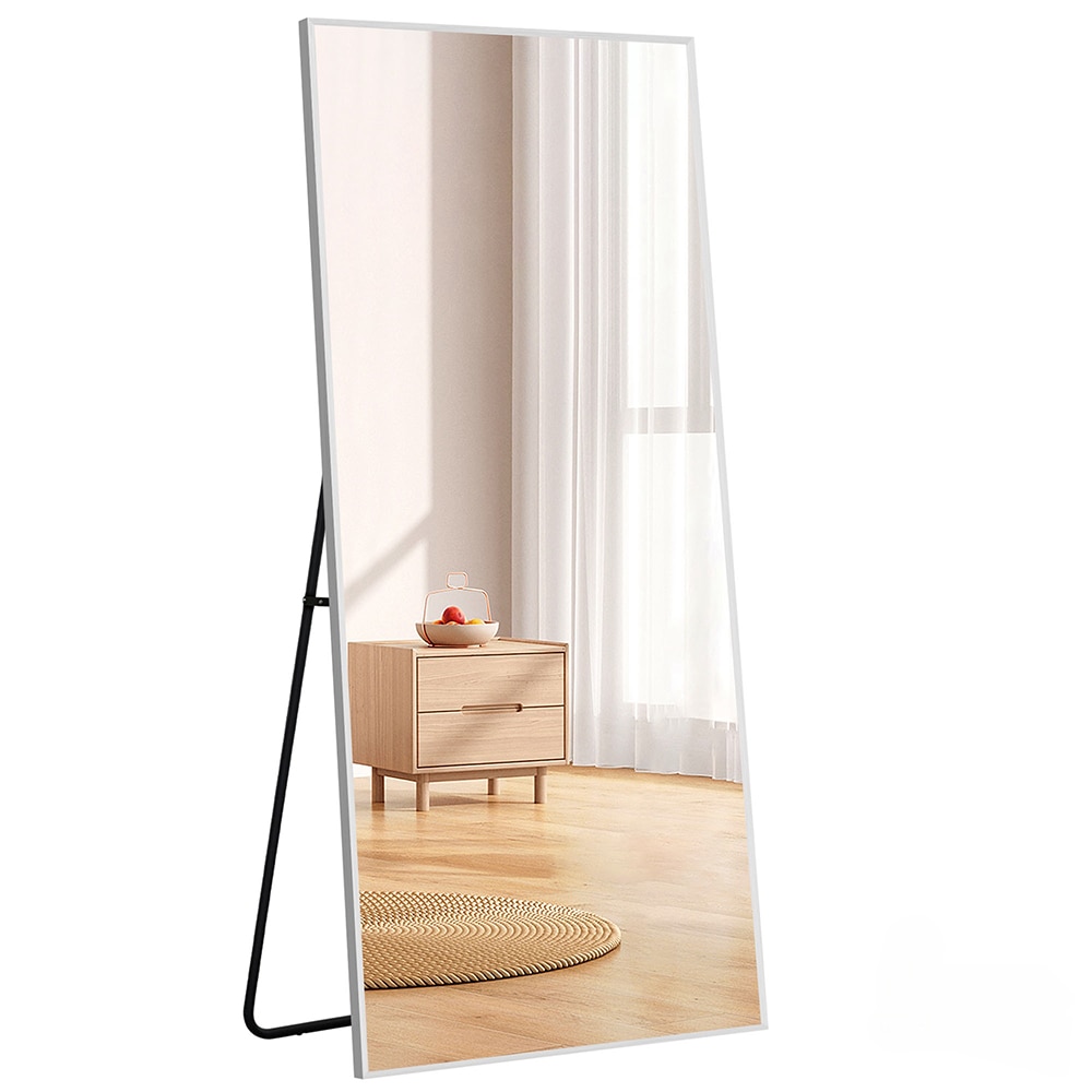 全身鏡 姿見鏡 スタンドミラー アルミ 直角 壁掛けミラー 立てかけ 姿見 鏡 ミラー おしゃれ 大型 飛散防止 160*60CM ホワイト