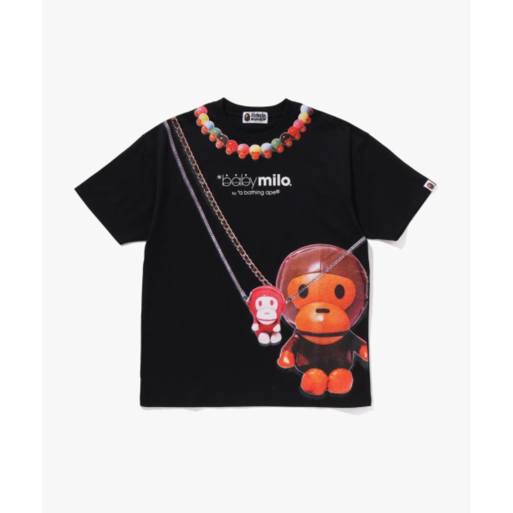 BAPE Baby Milo Fake Print Oversized T-Shirt W BLACK 002C