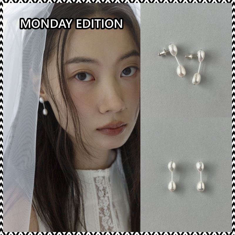 MONDAY EDITION [MJxME] Baroque Pearl String Earrings