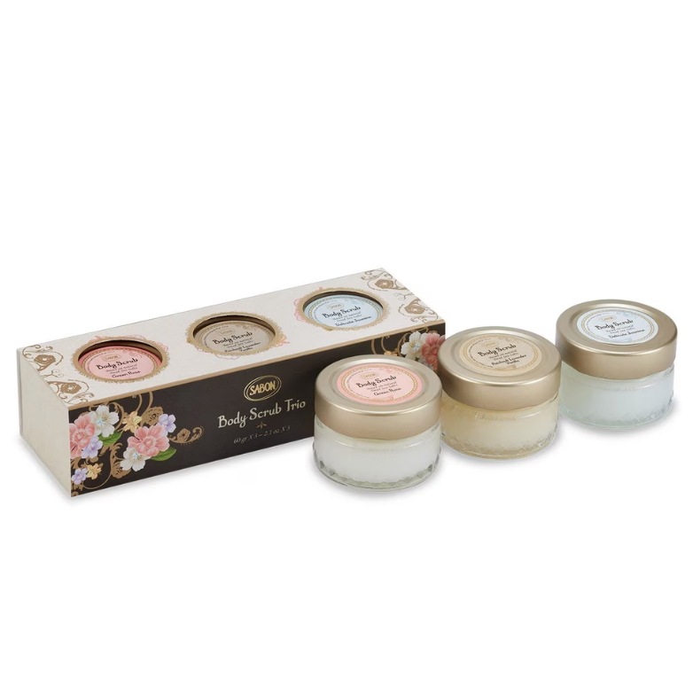 ボディスクラブ 3種セット デリケート・ジャスミン + グリーンローズ + パチュリ・ラベンダー・バニラ (60g × 3個入り)