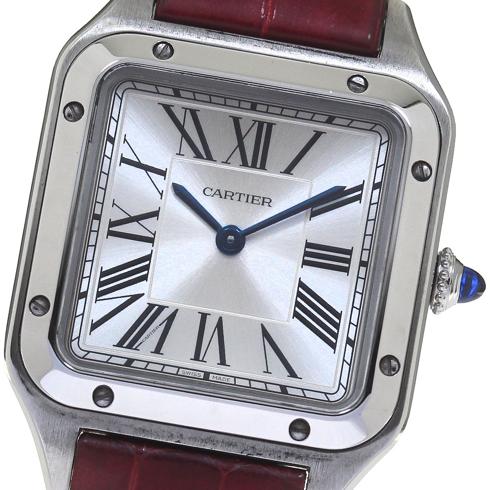 カルティエ CARTIER WSSA0023 サントス デュモン クォーツ レディース 箱保証書付き_813235【中古】