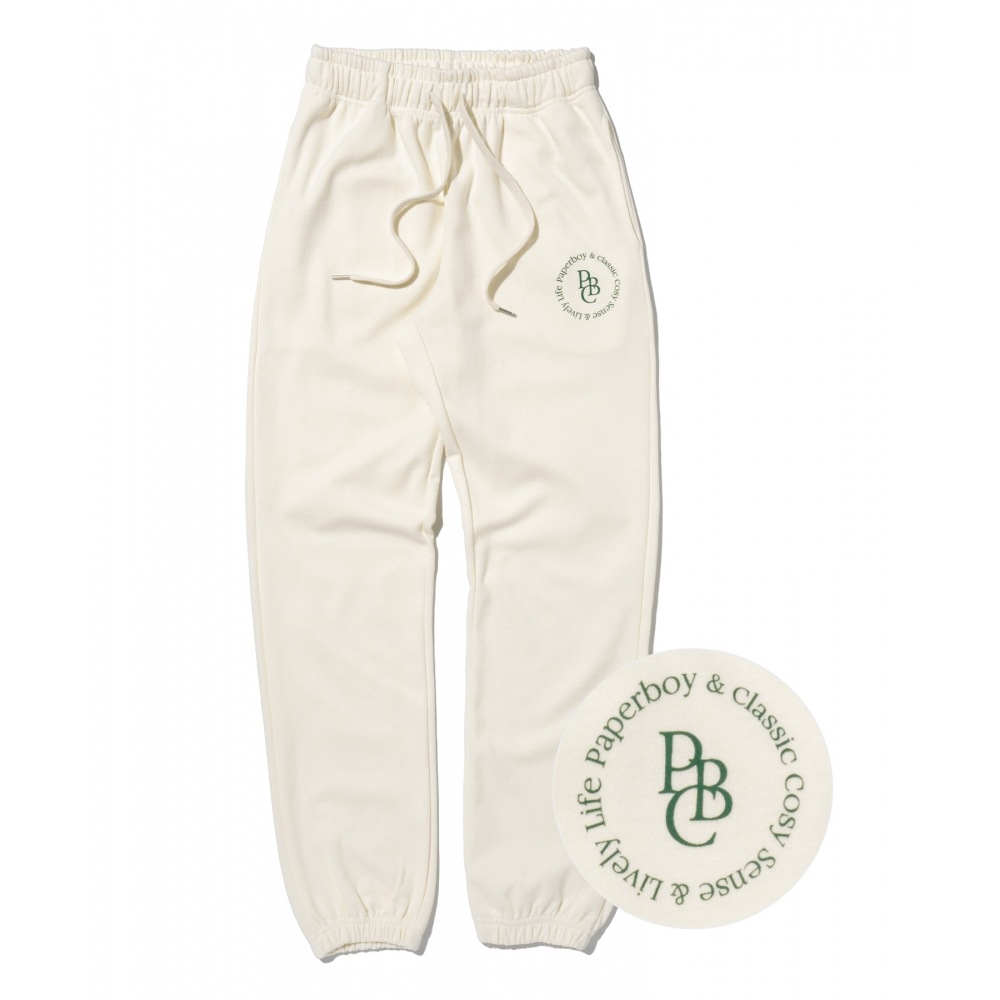 ペーパーボーイコージーサークルスウェットパンツ-クリーム