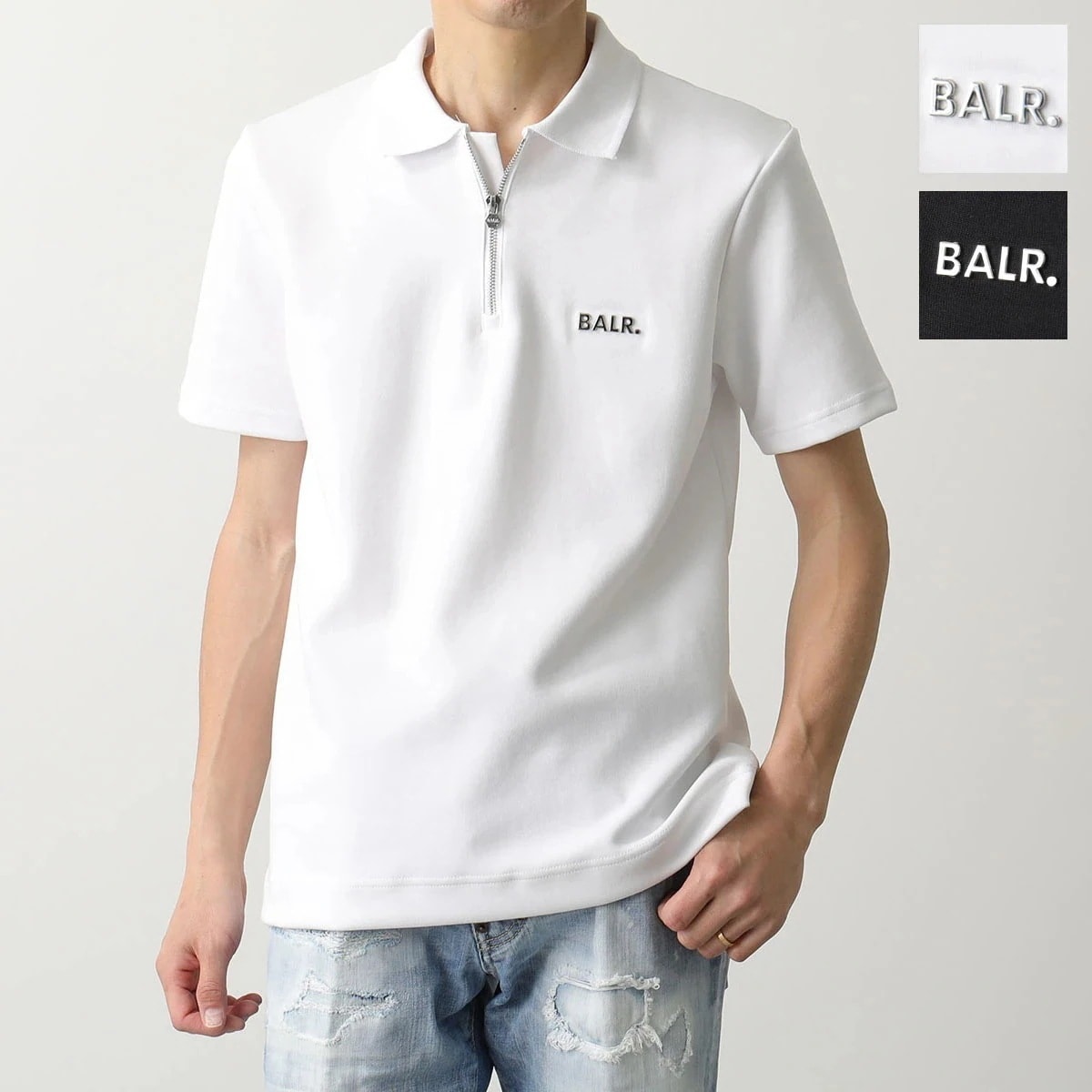 BALR. ボーラー ポロシャツ Q-Series Regular Fit Polo Shirt B1122.1033 メンズ 半袖 コットンブレンド メタルロゴ カラー2色