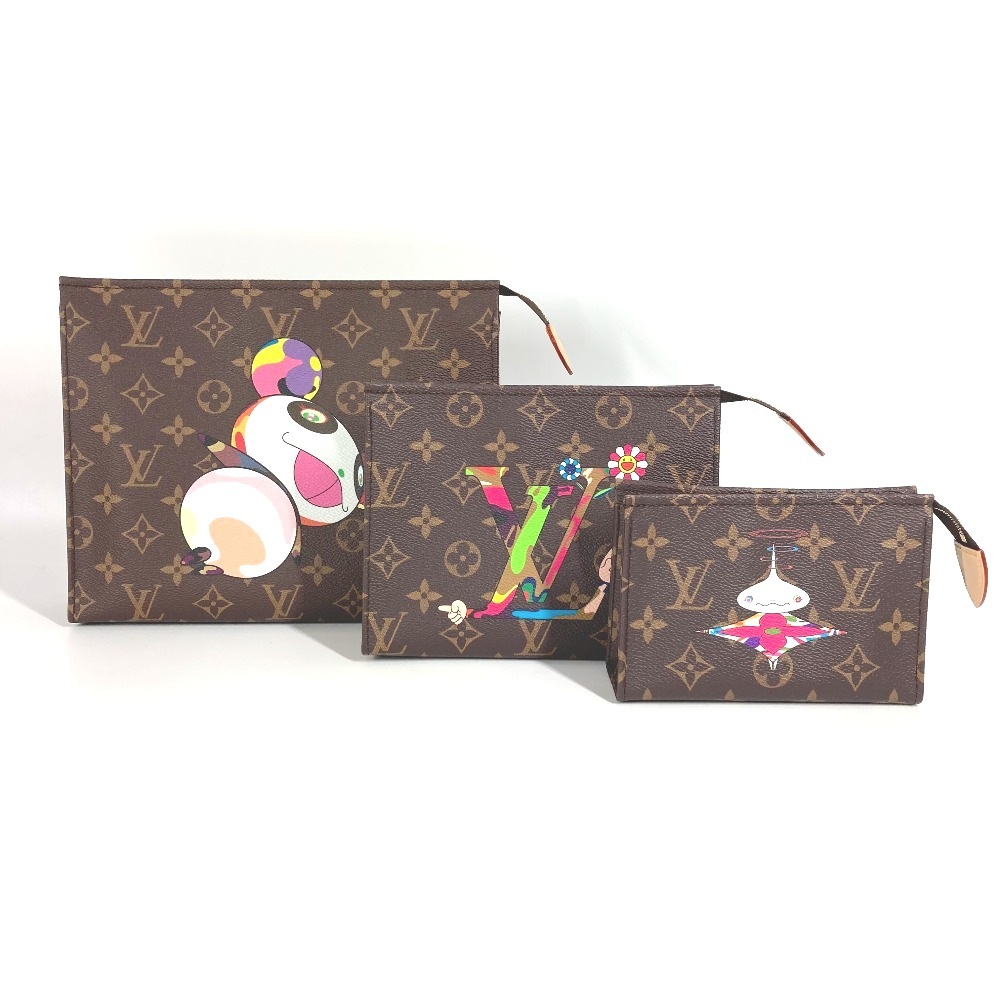 クラッチバッグ M13762 トリオポッシュトワレ モノグラム LV×TM 村上隆 村上パンダ パンダ カバン ポーチ セカンドバッグ 3つセット モノグラムキャンバス マルチカラー