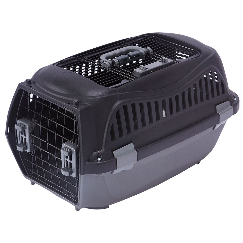 アウトレット品　犬猫用キャリー　ハウスにしやすい２ドアスマイルキャリープラス　Ｍ　ブラック　訳あり　ＣＲＣ40―67―15―10―00
