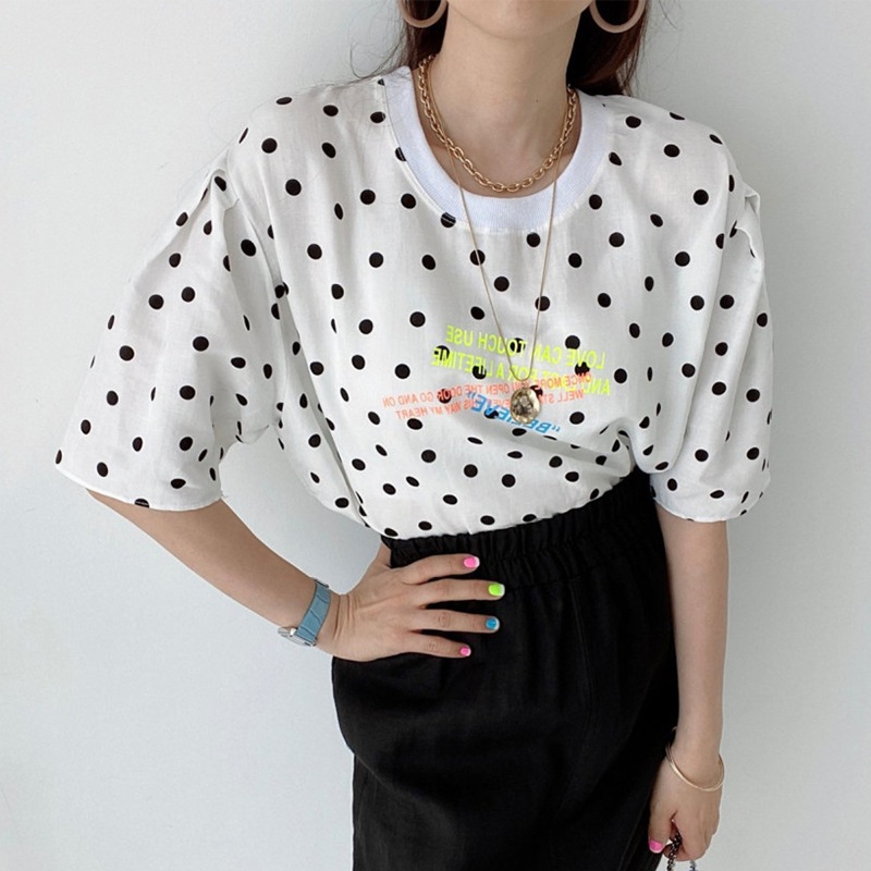 トップス Tシャツ プルオーバー 5分袖 ラウンドネック ミディアム丈 プリントTシャツ かわいい 大人可愛い きれいめ シンプル 上品 おしゃれ かっこいい カジュアル レトロ こなれ感 個性的