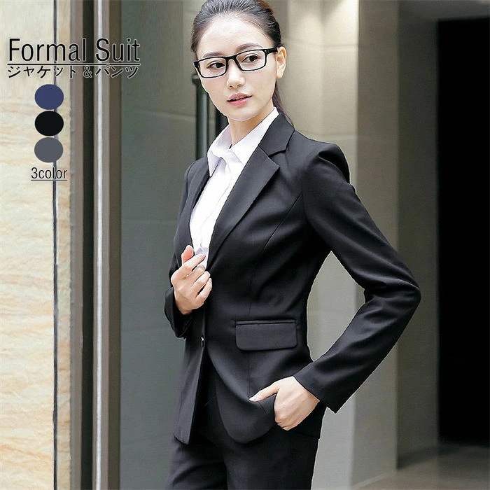 スーツセット フォーマル 黒 事務服 パンツスーツ レディース OLオフィス 通勤 ビジネススーツ 入社 就活 面接 キャリア リクルートスーツ 30代40代50代 大きいサイズ 謝恩会 二次会 卒業