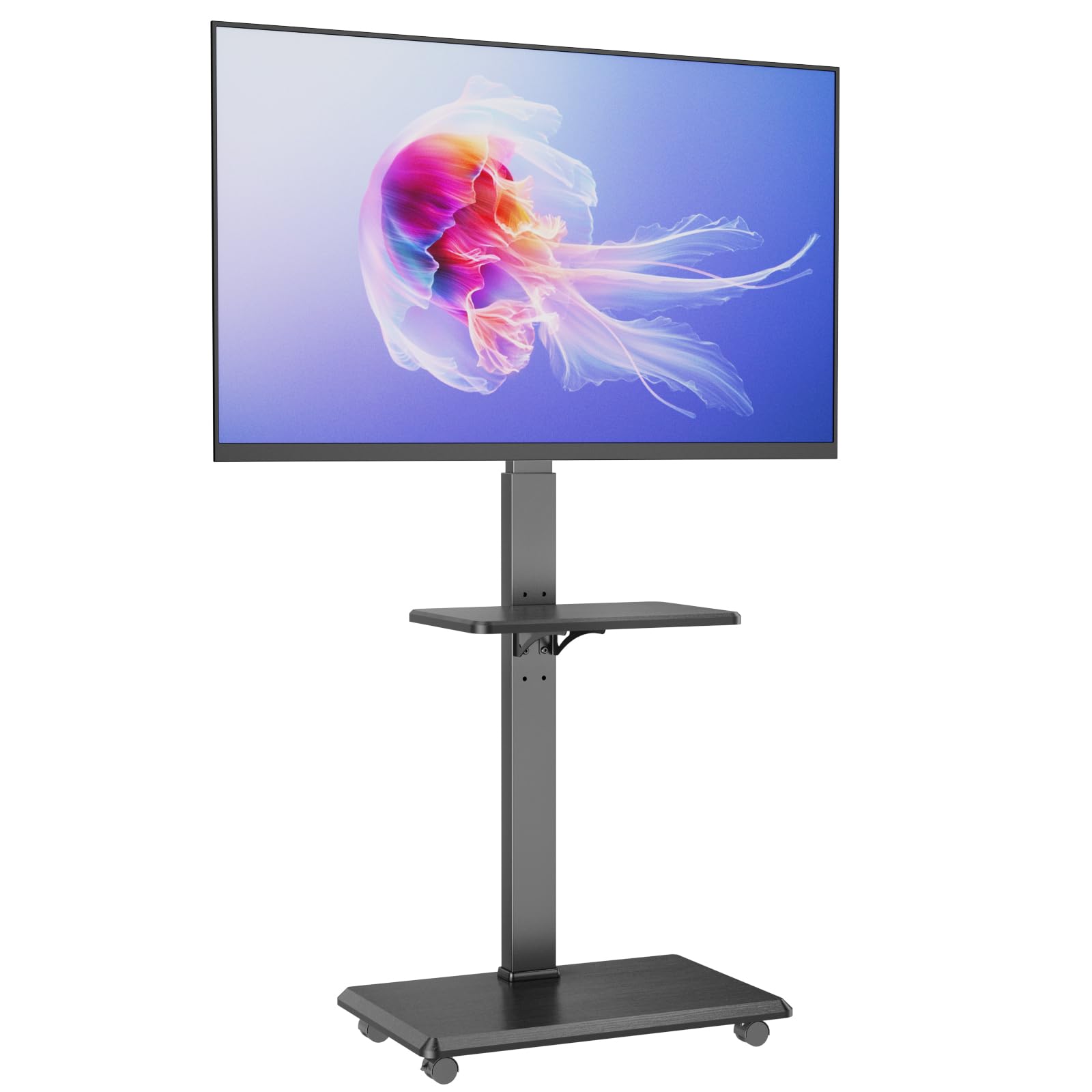 テレビスタンド キャスター付き 壁寄せ tvスタンド ハイタイプ テレビ台 収納棚付き 移動式 tv stand 32-75インチ対応 VESA/横75~600mm/縦75~400 85523