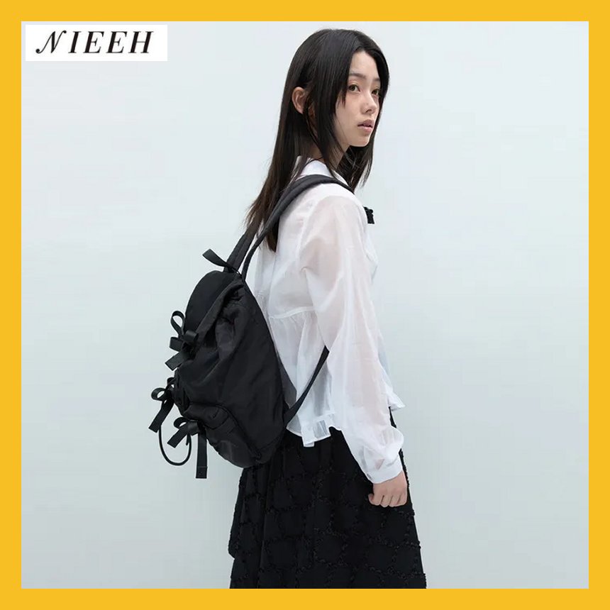 DOUBLE RIBBON BAG BLACK (公式正規品)