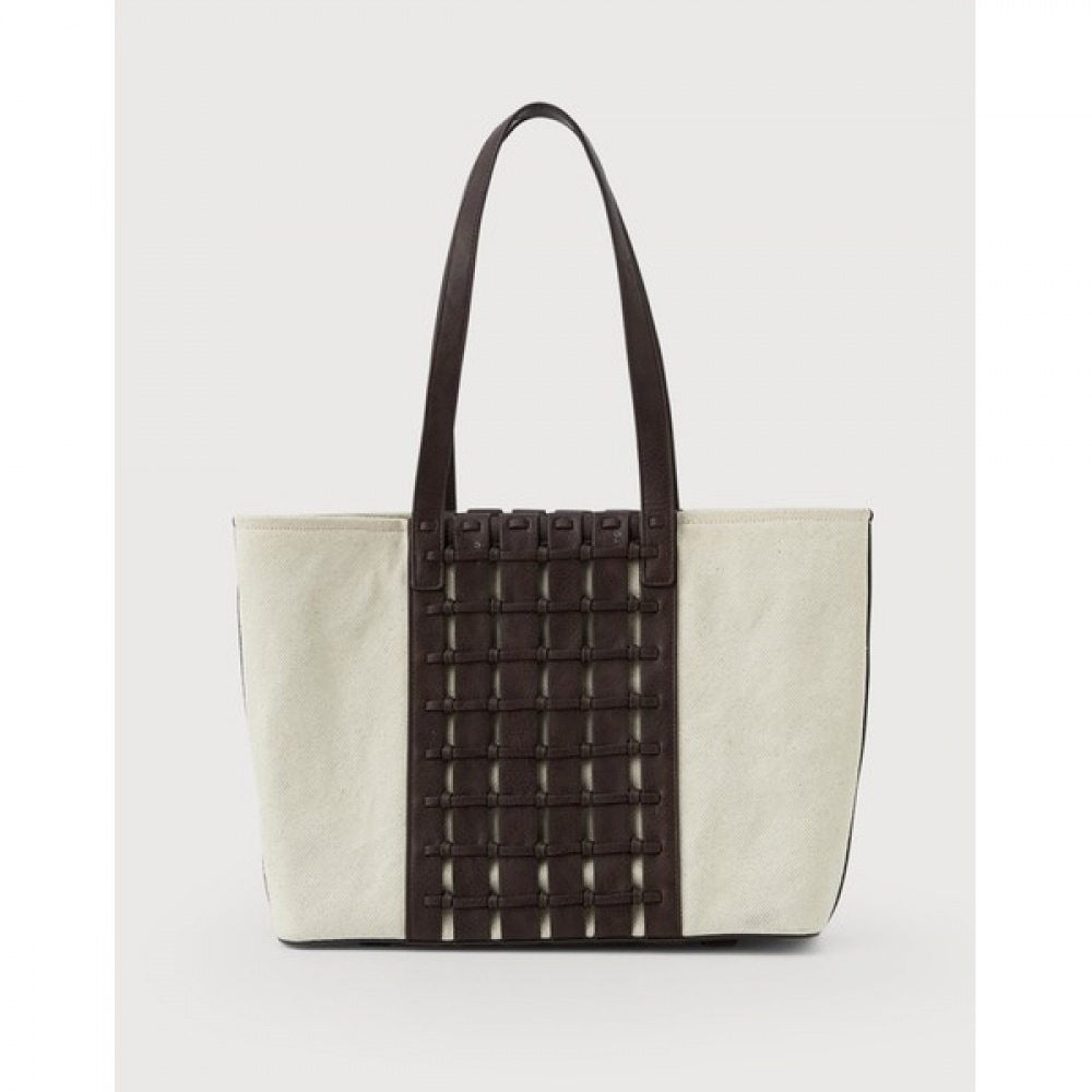 [オリビアローレン] レザーノットキャンバスバッグ_VYCUB4Y4111