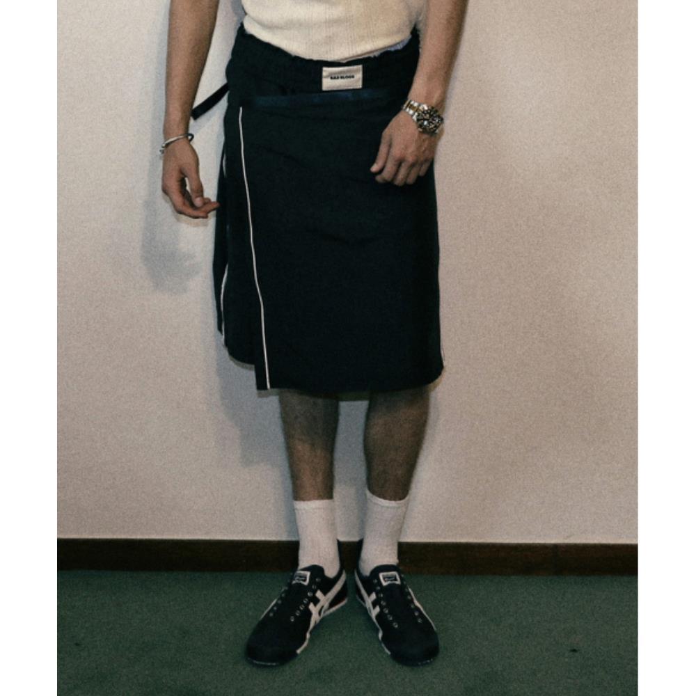 【BADBLOOD】ビリーラップスカート - ネイビー Qoo10 BADBLOOD billy wrap skirt ミニス