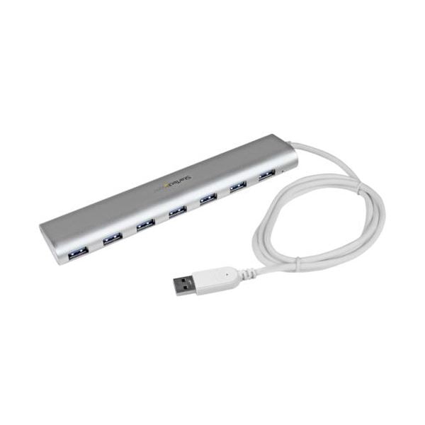 StarTech.com 7ポート USB3.0ハブ(ケーブル一体型) シルバー&ホワイト ST73007UA 1個