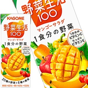 カゴメ 野菜生活100 マンゴーサラダ 200ml紙パック48本［24本2箱］［賞味期限：3ヶ月以上］［送料無料］45営業日以内に出荷