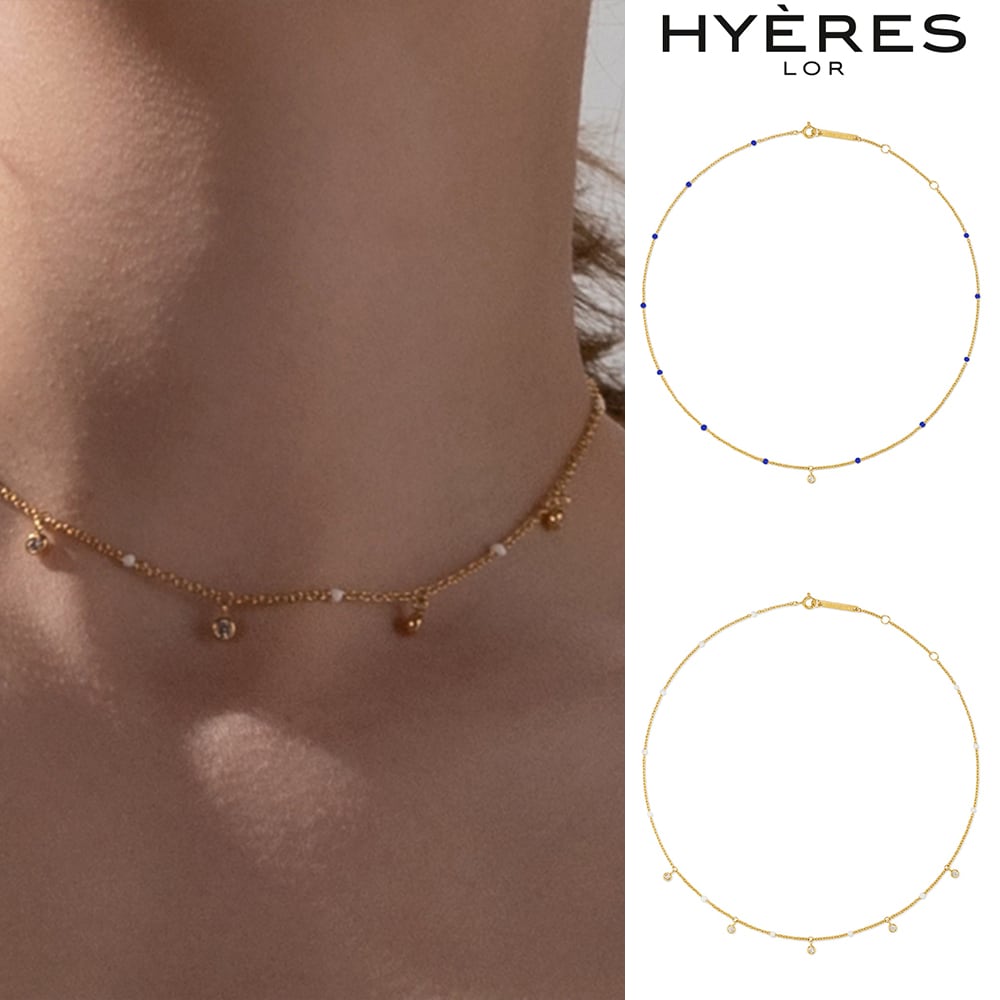 [HYERES LOR] ColombedOr STONE ball chain necklace