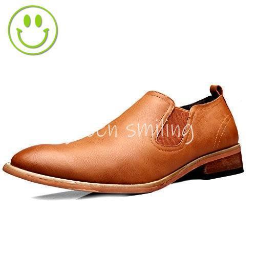 大好評 スリッポン サイドゴア メンズ ビジネスシューズ ストレートチップ ローカット 靴 ウォーキング シューズ 革靴 春秋 防滑 4,980円