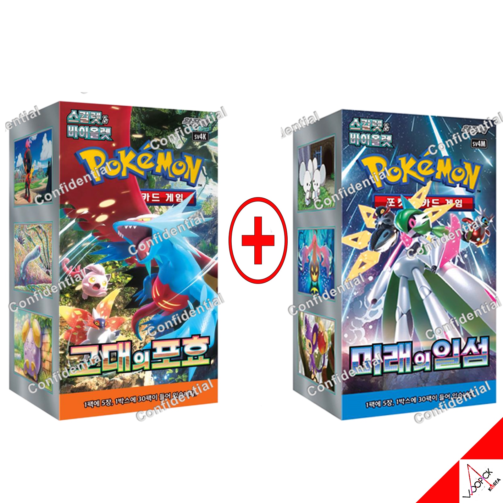 ポケモンカード/スカーレット&バイオレット/古代の咆哮+未来の一閃 セット/強化拡張ブースターボックス-韓国語バージョン/正品