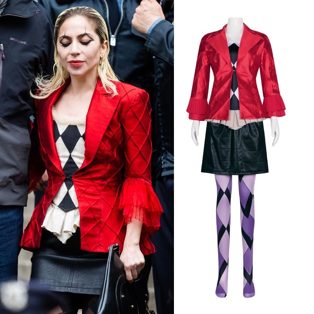 ピエロ2映画コスプレ衣装Lady Gagaピエロ女ハーレクインコスプレパフォーマンス衣装フルセット