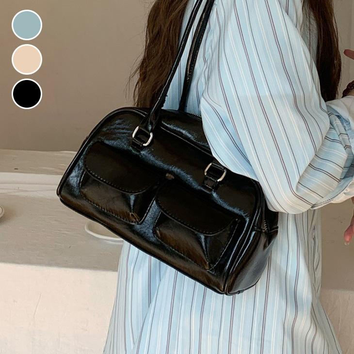【韓国ins大人気】ボストンバッグ スクエア ショルダー シンプル キレイめ デート 韓国ファッション 2024秋冬新作【akb409-020】【予約販売：15-20日】宅込