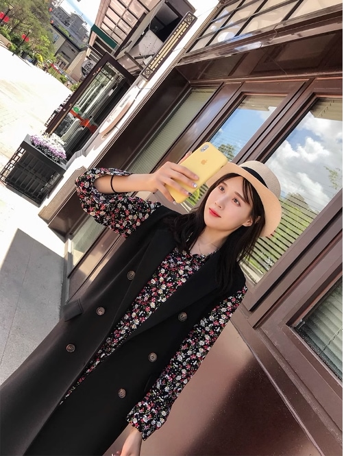 襟付き ロングジレ トレンチベスト 秋冬 韓国 無地 ロング エレガントスタイル カジュアルスタイル フロントボタン レディース かわいい 大人可愛い カジュアル 上品 おしゃれ メンズライク デート