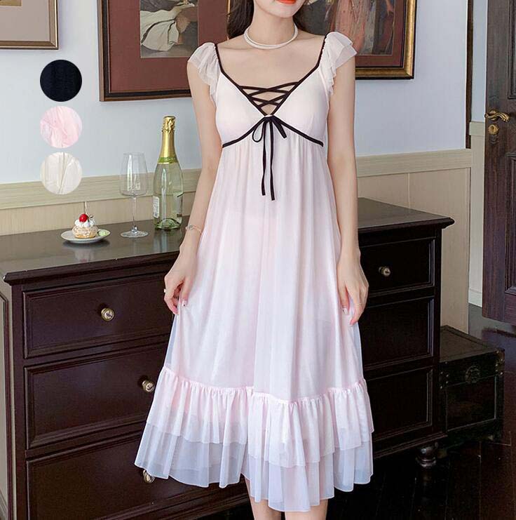 パジャマ ルームウェア 部屋着 レディース キャミソール 快適 パッド付き 薄手 ナイトガウン 部屋着 可愛い 寝巻き ナイトウェア ネグリジェ Vネック セクシー パジャマ ランジェリー 寝間着 婦