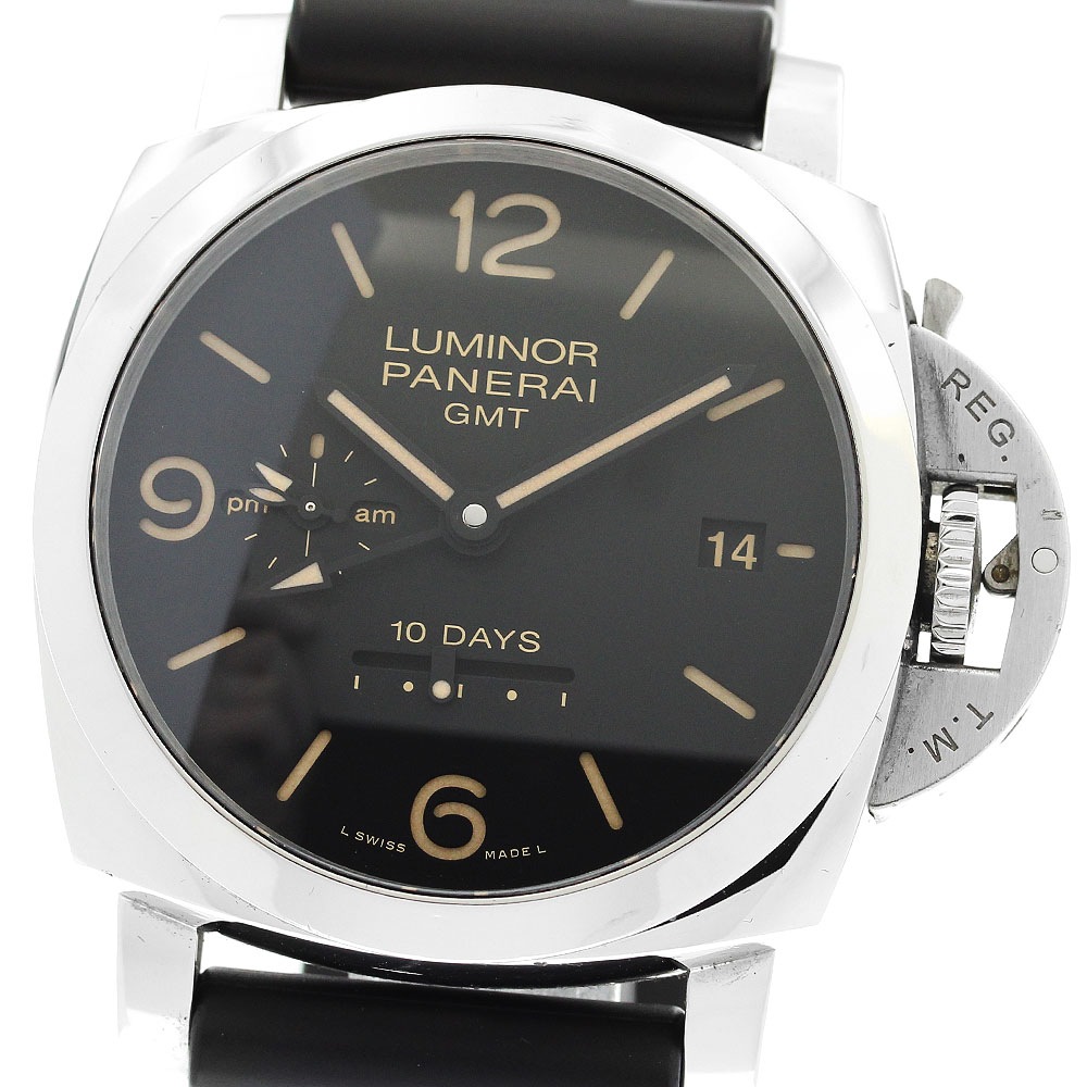 パネライ PANERAI PAM00533 ルミノール 10デイズ GMT アッチャイオ 自動巻き メンズ 良品 箱・保証書付き_896044【中古】