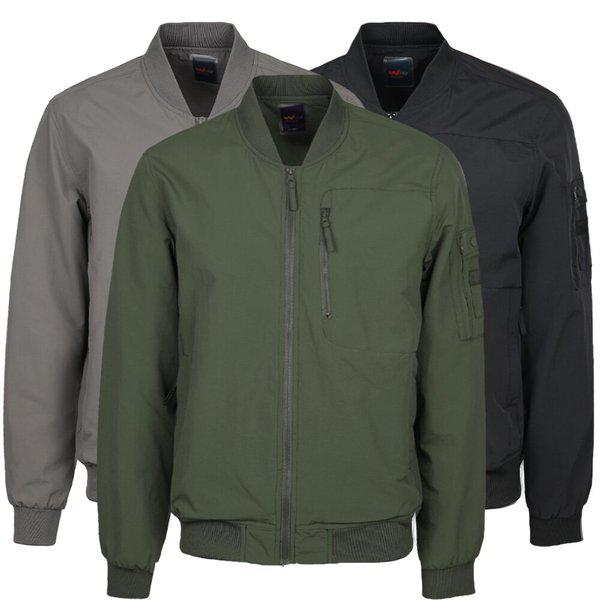 メンズ 軽めのミリタリー シボリ襟 航空ジャンパー IE-JUA-WK6
