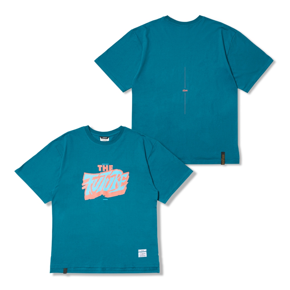 Future Oversized Short Sleeves T-Shirts Blue Green
