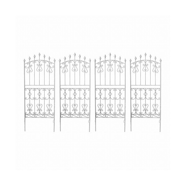 住まいスタイル アイアンローズフェンス ロータイプ 4枚組 ホワイト RS012L-4P-WHT メーカー直送