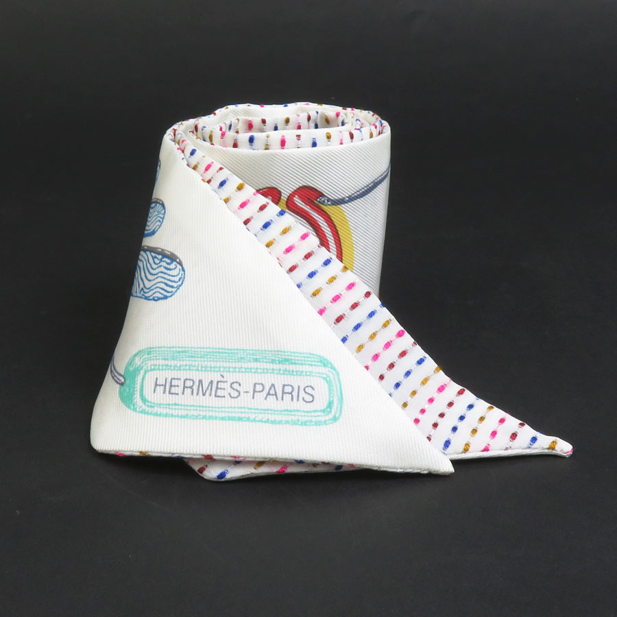 エルメス HERMES スカーフ シルク ホワイト系マルチカラー レディース h30329f