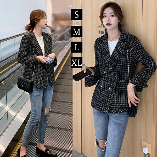ジャケット レディース チェック柄 テーラードジャケット オフィス フォーマル レディース スプリングコート カジュアル テーラード 長袖 OL 着痩せ アウター 春夏 秋 ブレザー 上品 大きいサイ