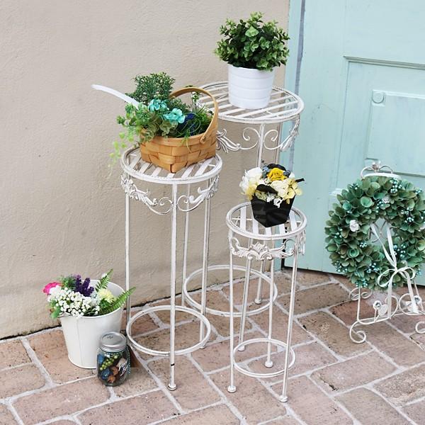 フラワースタンド 花台 3点セット ガーデンラック 棚 北欧 カフェ アンティーク 中世ヨーロッパ 姫系 8,026円