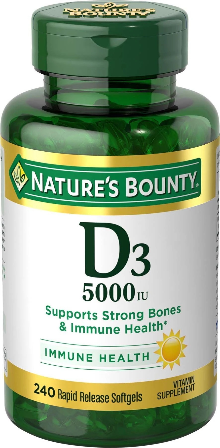 Nature s Bounty Vitamin D3 Pills & Supplement， Sup
