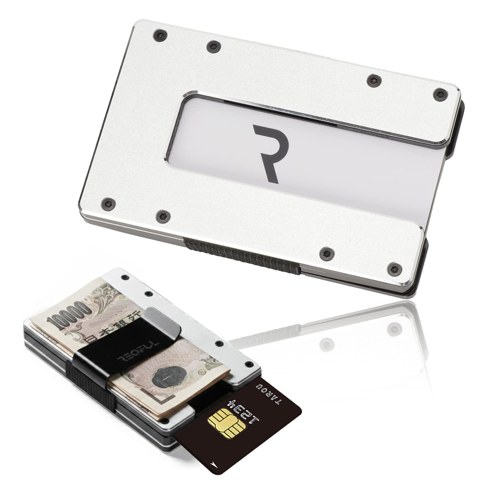 カードケース 2.0 ステンレス シルバー マネークリップ付き ミニ財布 クレジットカードケース 小銭入れ 大容量 薄型 コンパクト スキミング防止 メンズ ギフト