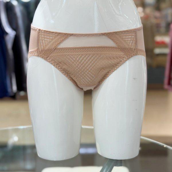 女性3/4カップ パッドブラ SETバックレースパンティー (WPT1967A SK)_s