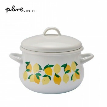 豊琺瑯　Plune.（プルーン）　ホーロー両手鍋16cm　レモン　PCR-803