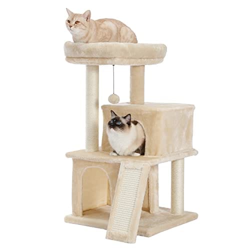 色：ベージュ サイズ：M PAWZ Road キャットタワー スリム コンパクト 据え置き 猫タワー 5,629円