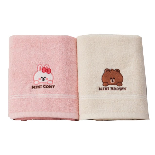 ミニ ブラウンアンドフレンズ ホテル タオル フェイスタオル早く乾く 丈夫な薄手タオル 軽いタオル 綿100％ 130g