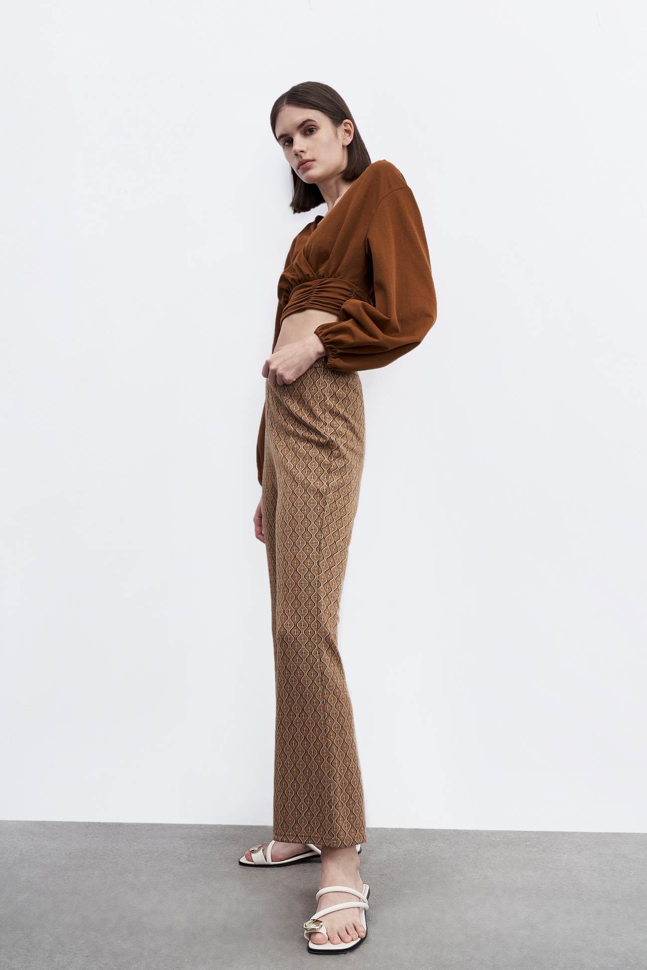 春 夏 レディース カジュアル シンプル 半袖 ブラウス シャツ きれいめ スタイリッシュ ブラウン XS S M L XL トップス Tシャツ シャツ 袖あり 長袖 Vネック かわいい 大人可愛い