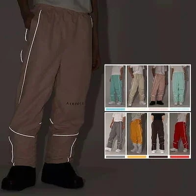 スノーボードウェア ロングパンツ 単品 スキーウェア メンズ レディース 長ズボン ボトムス スノボウェア 男女兼用 光反射ライン