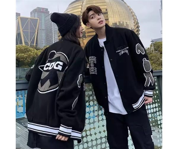 メンズ 男性用 ユニフォーム風 ジャケット アウター 上着 スタジャン ミドル丈 長袖 異国風 厚手 カジュアル おしゃれ かっこいい レトロ メンズライク ボーイッシュ スポーティー ルーズ クール