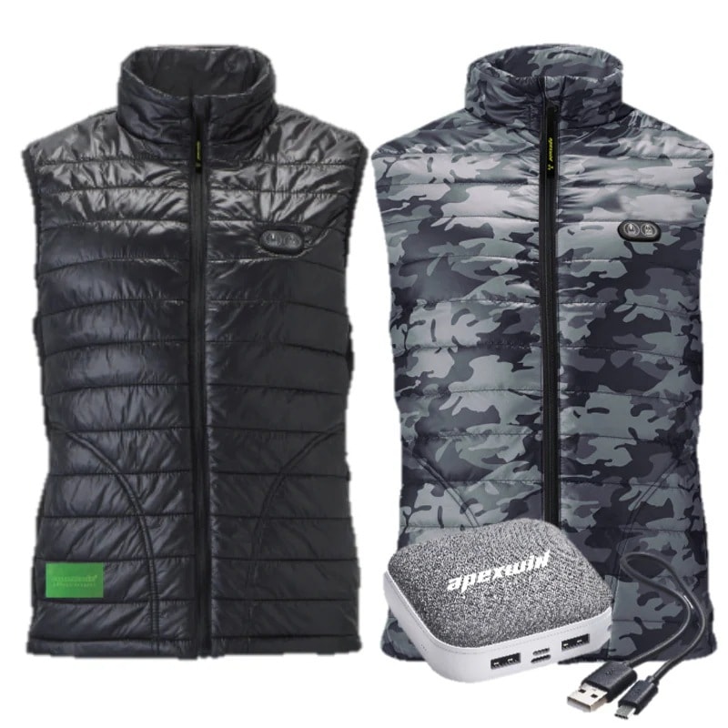 アタックベース 電熱ベスト ヒートべスト バッテリー付き 40000 Ｗスイッチ ヒーターベストメンズ レディース ナイロン ポリエステル手洗い可 防風 Ｗ発熱 USB 10000m