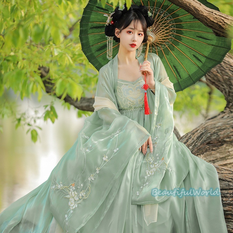 中華服 唐装漢服 漢服ドレス　コスプレ チャイナドレス中国古代衣装 漢服仙女 漢服 チャイナ服 ワンピース コスプレ 中国古代衣装 女性 ロングドレス 刺繍 ス