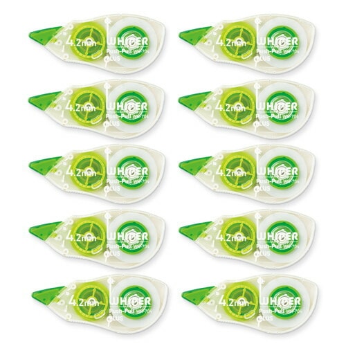 （まとめ買い）修正テープ ホワイパープッシュプル 徳用10個入 4.2mm グリーン WH-704-10P [x3]